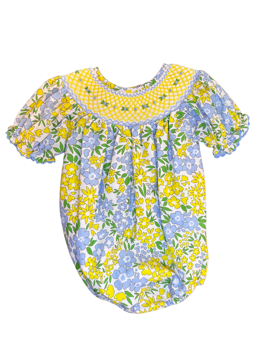 Hand Smocked Wildflower Bubble